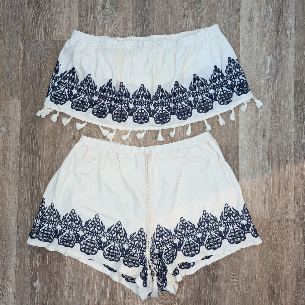 American Eagle Strapless Shorts Set size Large